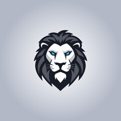 Logo lion cyberpunk design icon