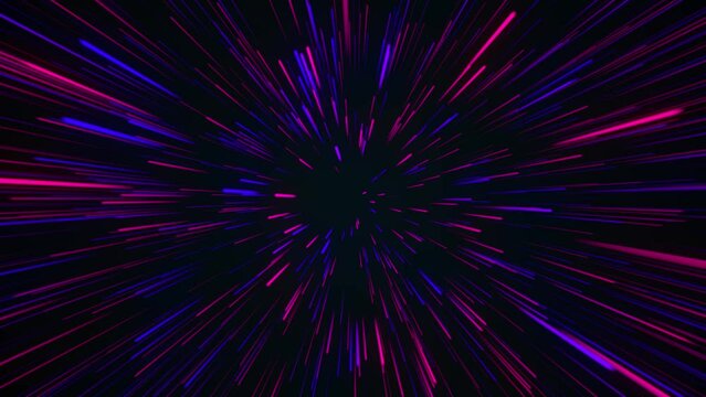 Particle lighting rainbow color neon zoom in animation. Lighting background 4k video.