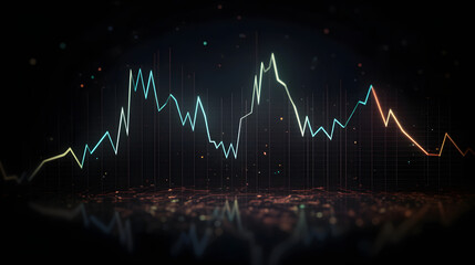 trading chart and graphical pattern on a dark background modern business concept