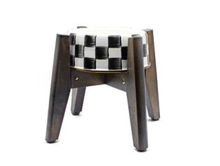 Black and white checkered cat or dog water or food bowl Courtly Check Medium staineless steel Pet...