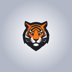 Logo tiger cyberpunk design icon