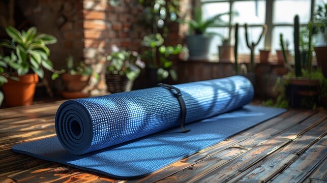 rolling yoga mat at home