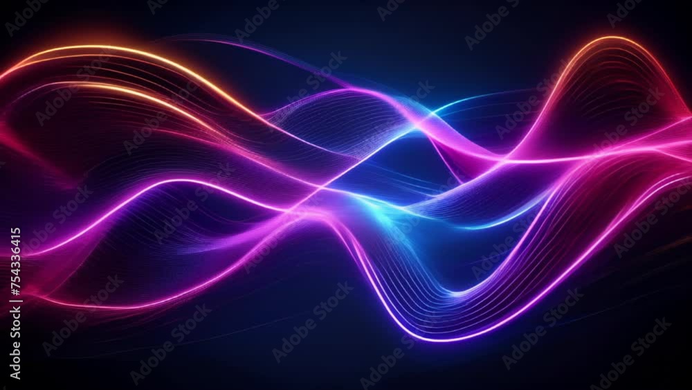 Canvas Prints  Electric Vibes - A Journey Through Neon Waves