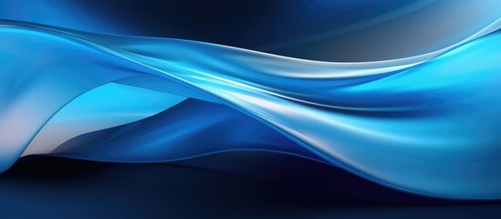 Obraz premium A glossy blue background with wavy lines in white, creating a dynamic and visually appealing pattern. The contrast between the blue and white colors adds depth and movement to the design.
