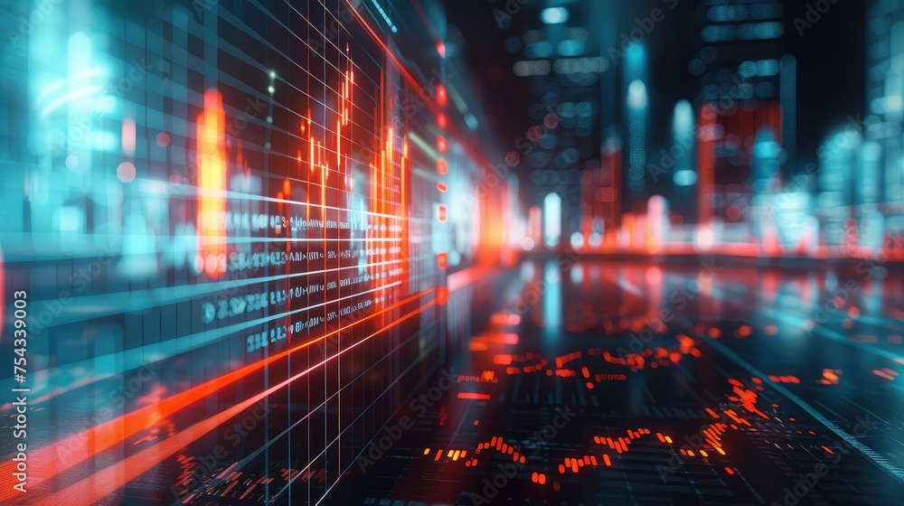 Aufkleber background image containing financial charts and symbols, modern. generative ai.