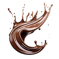 chocolate flowing on a white background сreated with Generative Ai