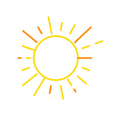 Simple sun symbol, sun vector icon for app or social media.