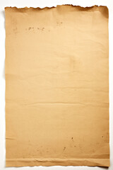 old sheet of paper on white background сreated with Generative Ai