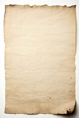 Obraz premium old sheet of paper on white background сreated with Generative Ai