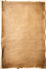 old sheet of paper on white background сreated with Generative Ai
