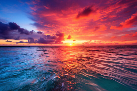 sunset on the beach, beautiful view, beach