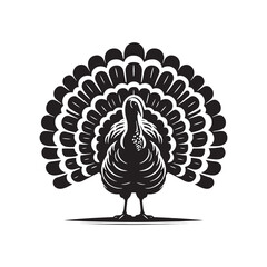 Gobble Guardians: Vector Turkey Silhouette Collection for Thanksgiving Designs, Wildlife Illustrations, and Autumn-themed Artwork. Black turkey vector.