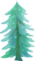 Christmas tree, illustration on white background
