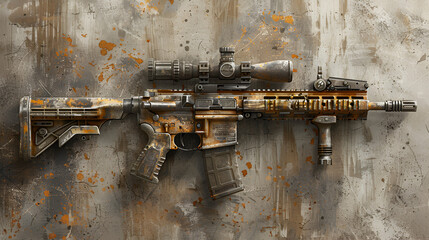 Highly Sought-After M4 Rifle Image,  Generative AI