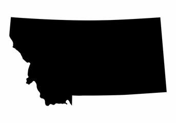 Montana State silhouette map - obrazy, fototapety, plakaty