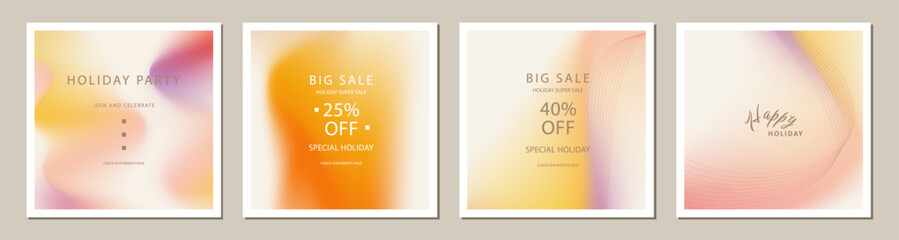 artistic gradient mesh square template. trendy design Suitable for social media posts, cards, invitations, banner and web ads