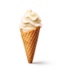 ice cream cone on white background сreated with Generative Ai