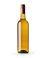 bottle of wine on a white background сreated with Generative Ai