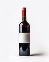bottle of wine on a white background сreated with Generative Ai