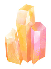 crystal, illustration on white background
