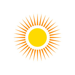 Simple sun symbol, sun vector icon for app or social media.