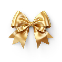 Naklejka premium golden gift bow on white background сreated with Generative Ai