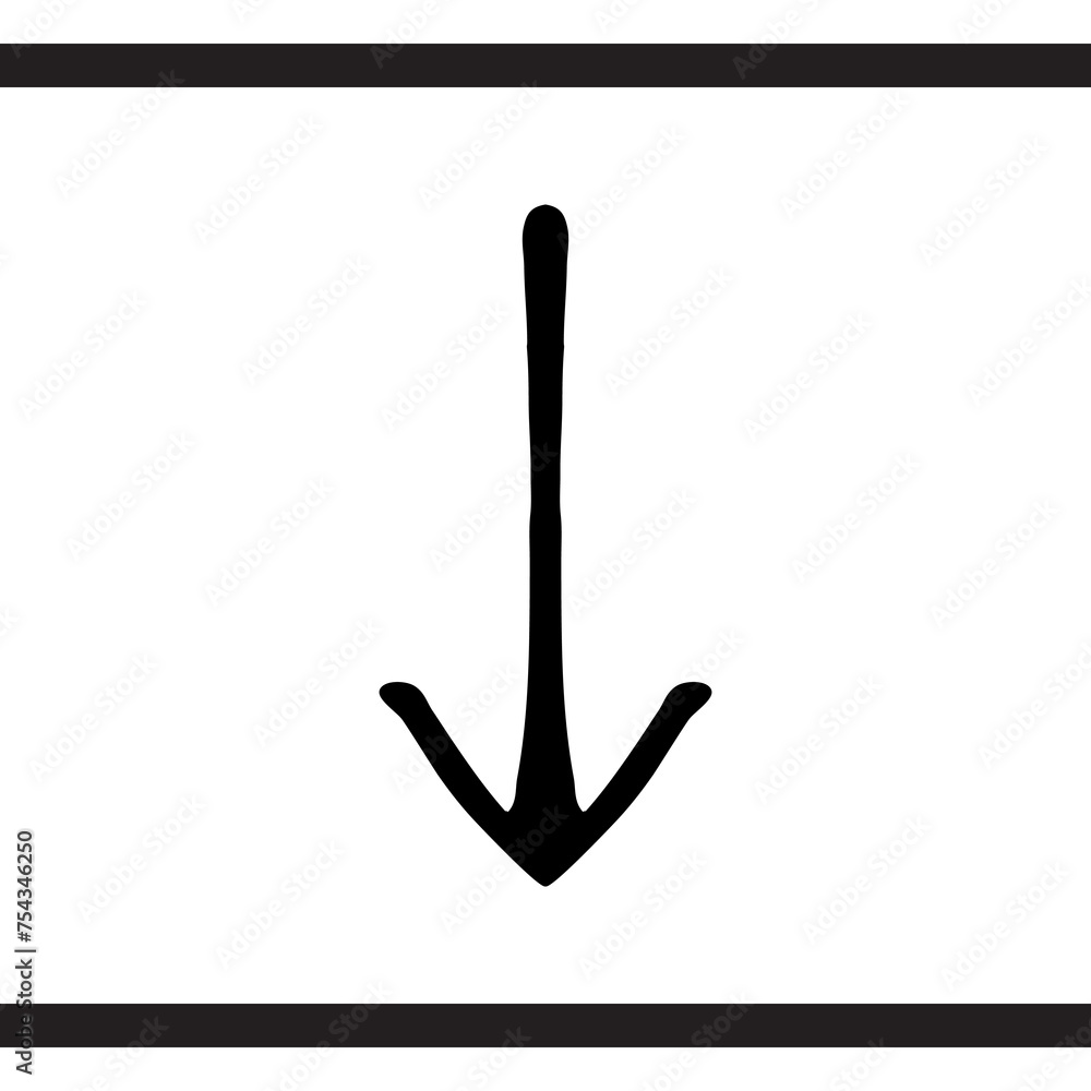 Poster down arrow icon vector. scroll down icon sign symbol vector. move down vector icon illustration isol