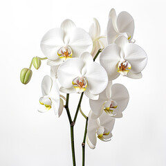 Naklejka na ściany i meble orchid flower on white background сreated with Generative Ai