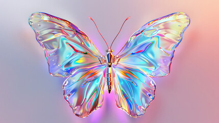shining butterfly of pearlescent glass - obrazy, fototapety, plakaty