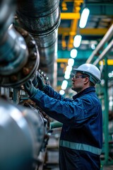 Engineer working at industrial zone for operate equipment