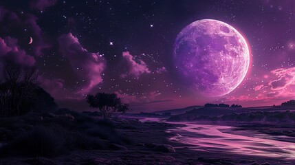 Fototapeta na wymiar purple moon 