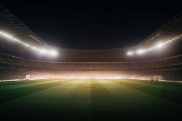 Football stadium. Dramatic scene. Illustration AI Generative