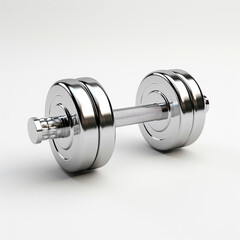 dumbbell on white background side view сreated with Generative Ai