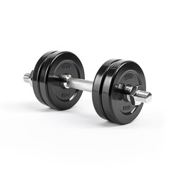 Fototapeta premium dumbbell on white background side view сreated with Generative Ai