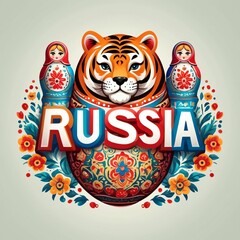 Russia country logo illustration