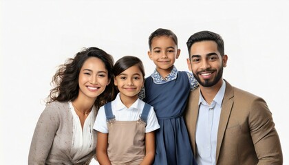  Beautiful smiling Lovely family on white clean background