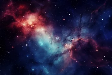 Rolgordijnen nebula and galaxy in outer space, abstract cosmos background © Salawati