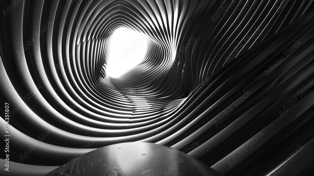 Poster grey tunnel of lines. abstract background or screensaver. ai generative.
