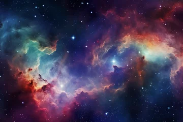Fotobehang nebula and galaxy in outer space, abstract cosmos background © Salawati