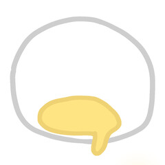 Custard Cream Steamed Bun Icon Graphic Clipart Cartoon