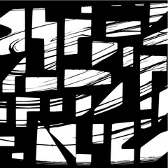 Grunge background of black and white. Abstract illustration texture of cracks, chips, dot. Dirty monochrome pattern of the old worn surface