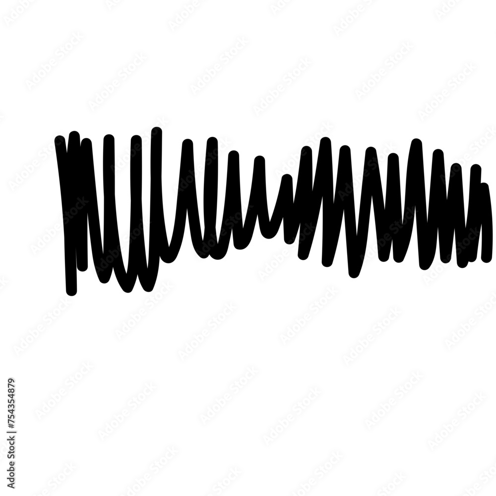 Aufkleber Doodle Line  Simple Shape Icon. Line Frame Silhouette Monochrome Black Element. Simple Line Icon Isolated on Backdrop. Irregular Childish Hand Drawn Form