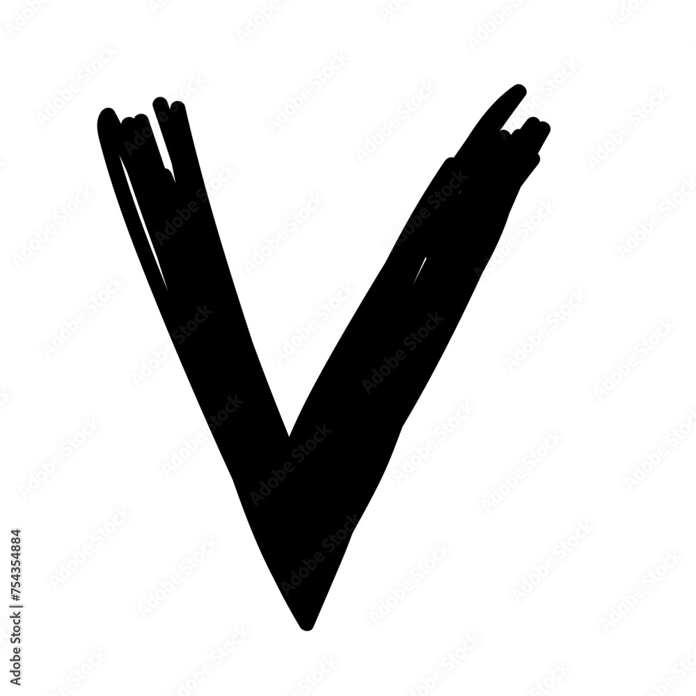 Aufkleber Doodle Line  Simple Shape Icon. Line Frame Silhouette Monochrome Black Element. Simple Line Icon Isolated on Backdrop. Irregular Childish Hand Drawn Form