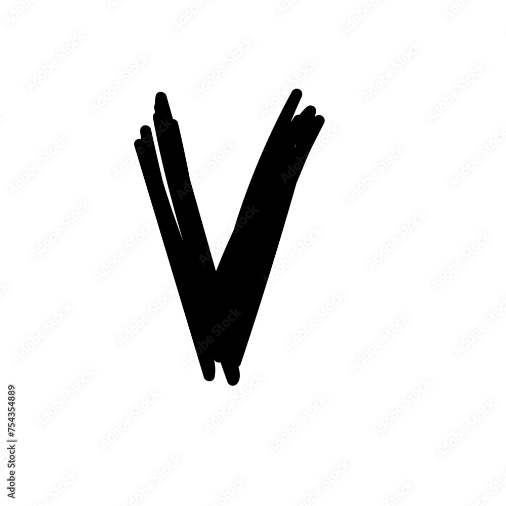 Aufkleber Doodle Line  Simple Shape Icon. Line Frame Silhouette Monochrome Black Element. Simple Line Icon Isolated on Backdrop. Irregular Childish Hand Drawn Form