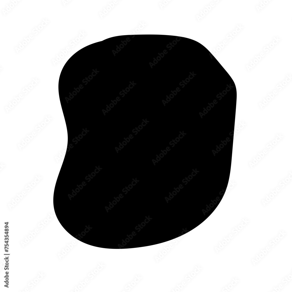 Aufkleber Doodle Blob Simple Shape Icon. Blot Monochrome Black Element. Simple Abstrct Icon Isolated on Backdrop. Irregular Childish Hand Drawn Form