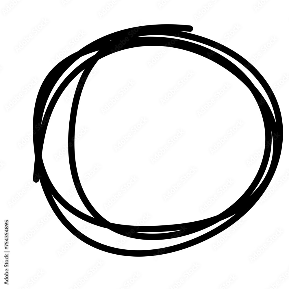 Poster doodle line circle round simple shape icon. line circle frame silhouette monochrome black element. s