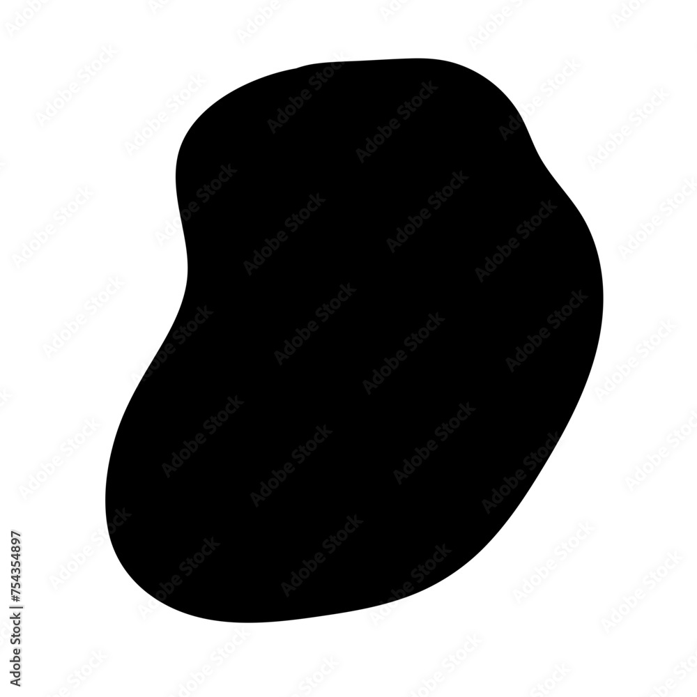 Aufkleber Doodle Blob Simple Shape Icon. Blot Monochrome Black Element. Simple Abstrct Icon Isolated on Backdrop. Irregular Childish Hand Drawn Form