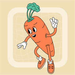 Vintage groovy carrot character.