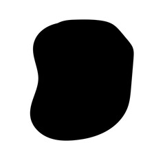 Doodle Blob Simple Shape Icon. Blot Monochrome Black Element. Simple Abstrct Icon Isolated on Backdrop. Irregular Childish Hand Drawn Form