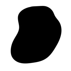 Doodle Blob Simple Shape Icon. Blot Monochrome Black Element. Simple Abstrct Icon Isolated on Backdrop. Irregular Childish Hand Drawn Form